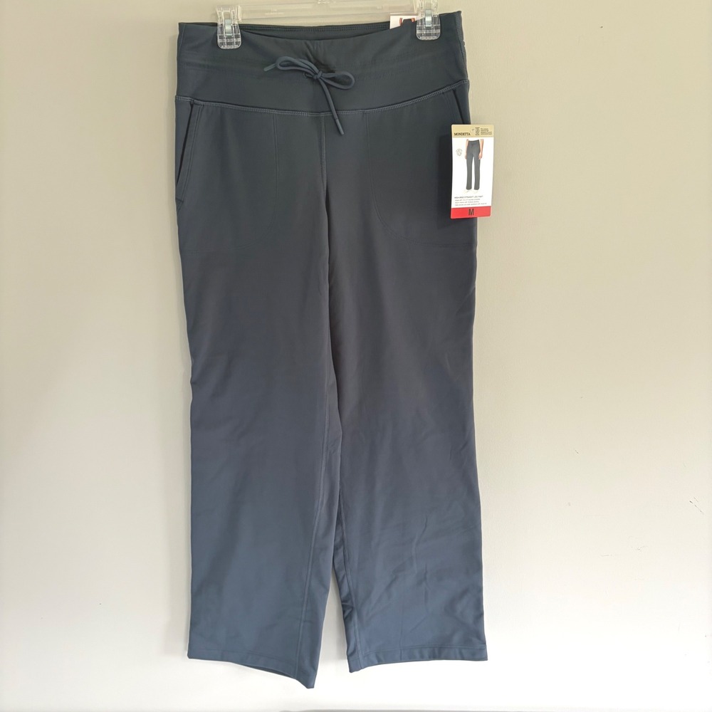 Mondetta High Rise Straight Leg Pants Gray Recycled Polyester Spandex Medium